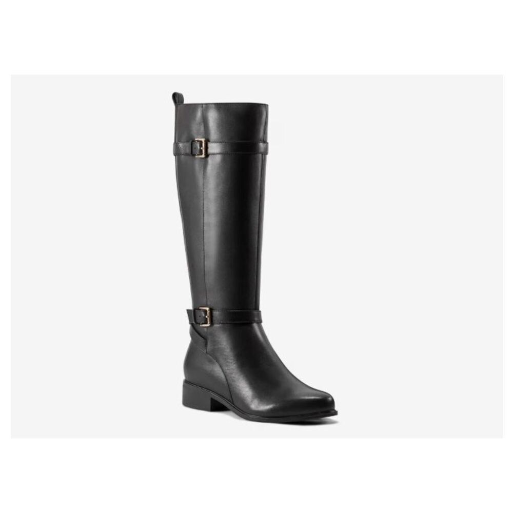 New Woman's Rockport Harper Boot Black Leather Tall Riding Size 9 Regular